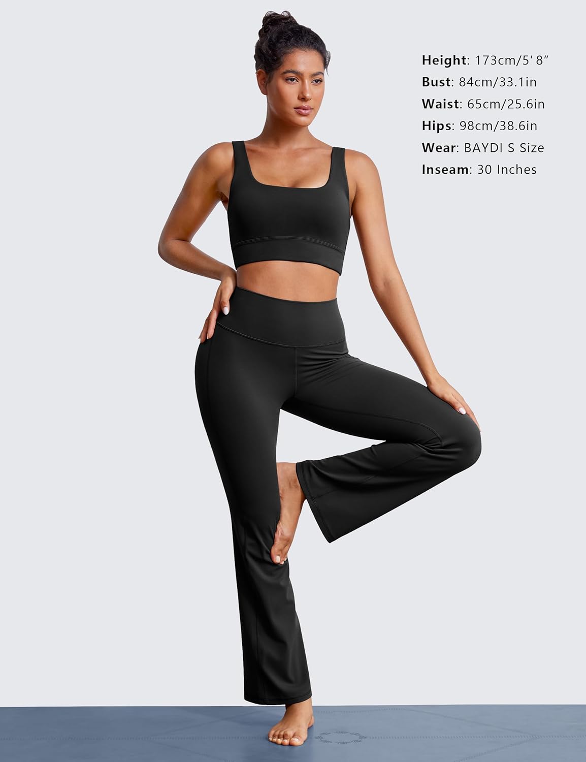 BAYDI Clouduxi Flare Leggings for Women,Workout Bootcut Yoga Pants with Pocket,High Waisted and Wide Leg,28"/30"/32"/34"