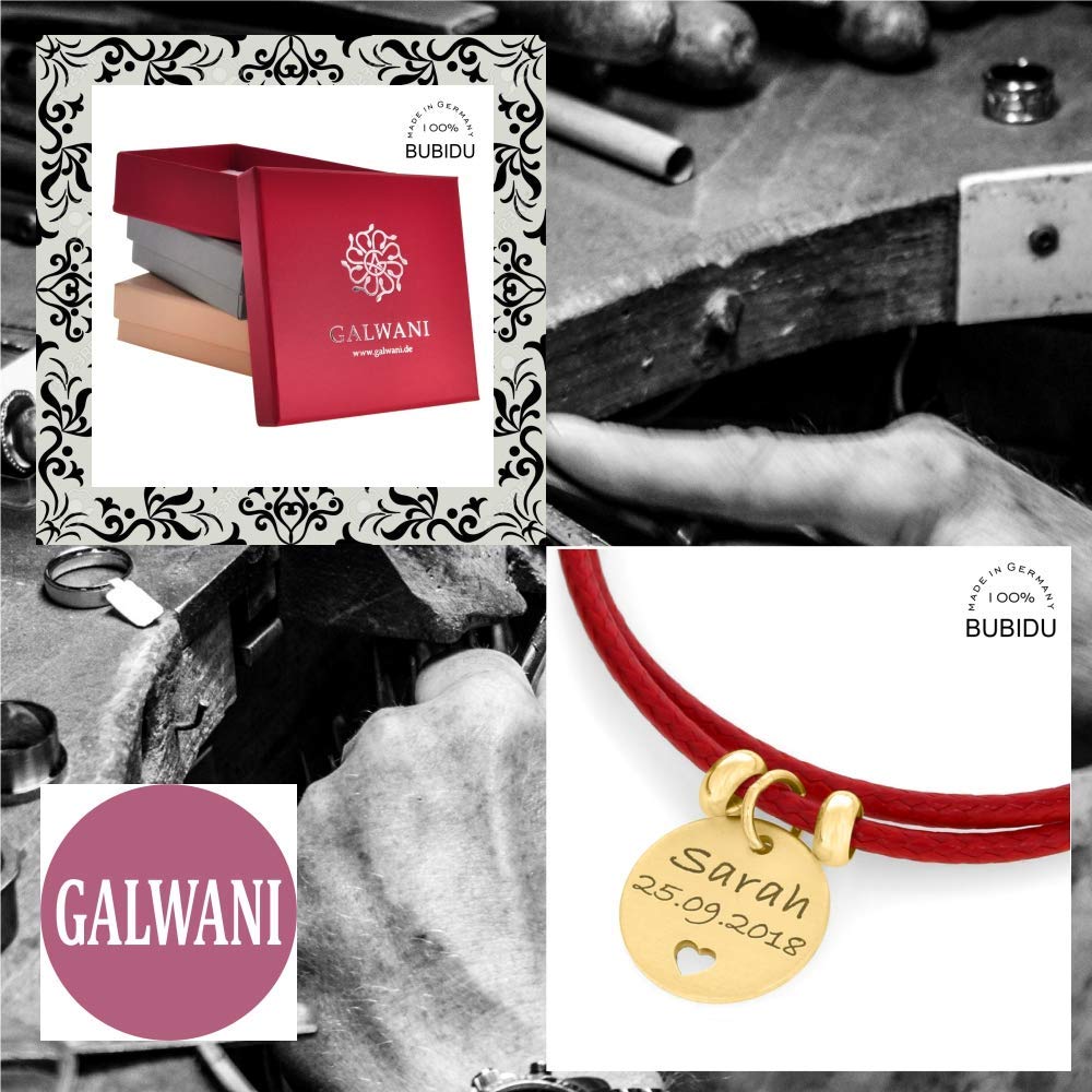 Armband Rot Gold Gravur Kinder Armband mit Namen Herz Namensarmband Geburt Geschenk Mama Mutter Freundschafts Band Größe | HANDMADE IN GERMANY