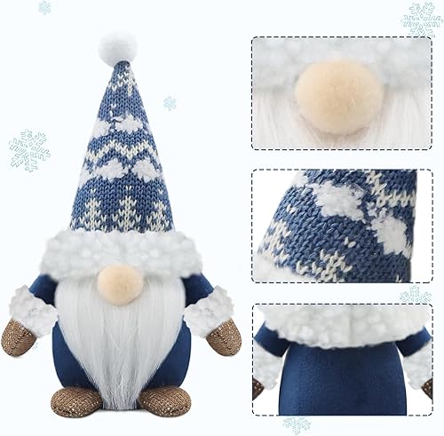 Miniatura 10 de Gehydy Juego de 3 gnomos de Navidad, regalo hecho a mano, gnomo de felpa rellena de Navidad para el hogar, cocina, granja, bandeja escalonada, color