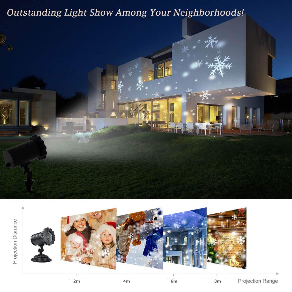 Proyector LED Exterior De Navidad para facade, iluminación de los ...