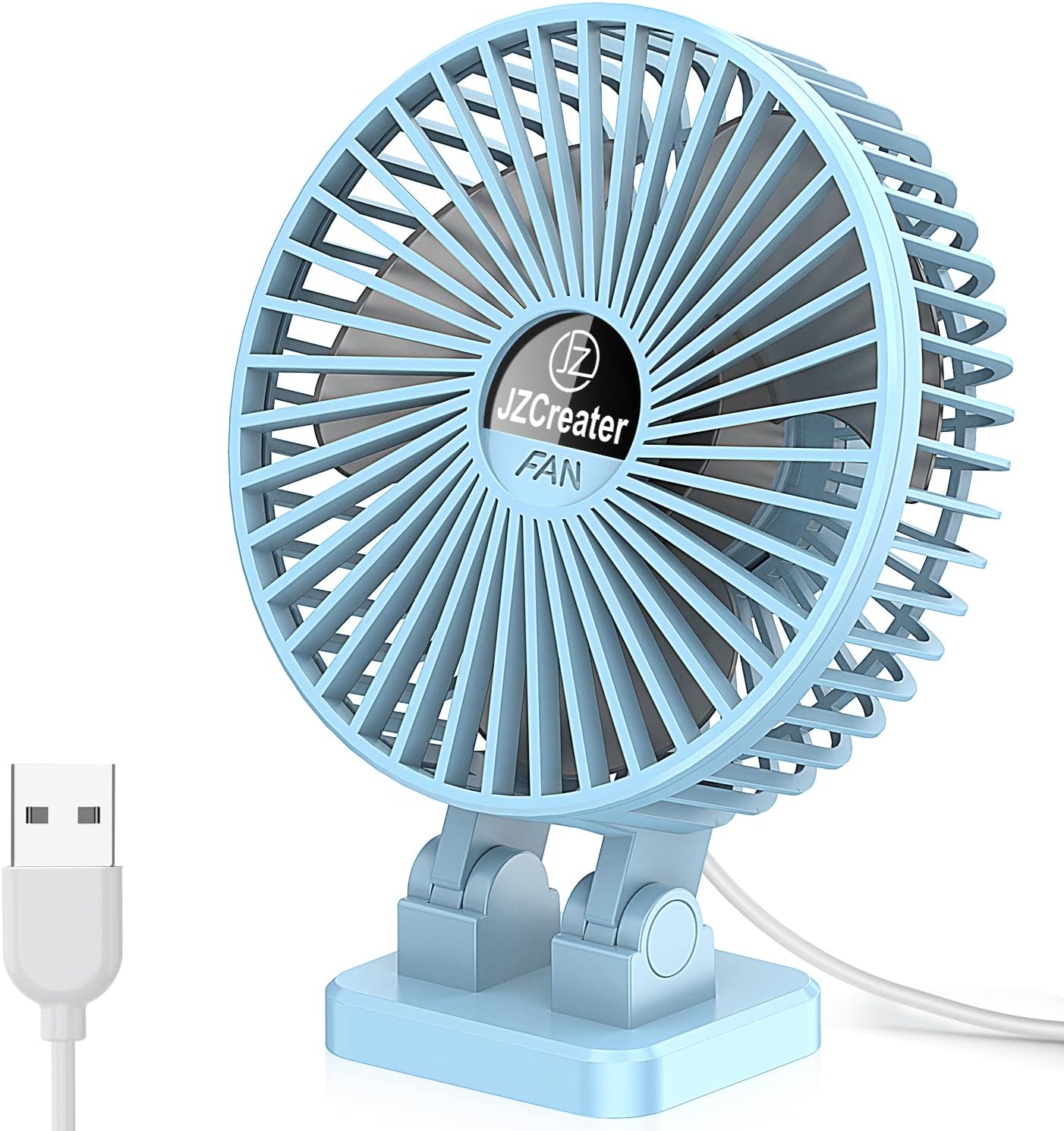 JZCreater USB Desk Fan, Mini Fan Portable, 3 Speeds Desktop