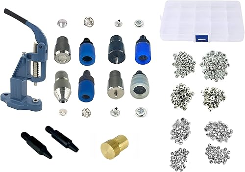 Hobby Trendy Kit de prensa con remaches de cristal y troqueles y perforadores todo lo que necesitas en ajuste de remaches de cristal (todo, rojo)