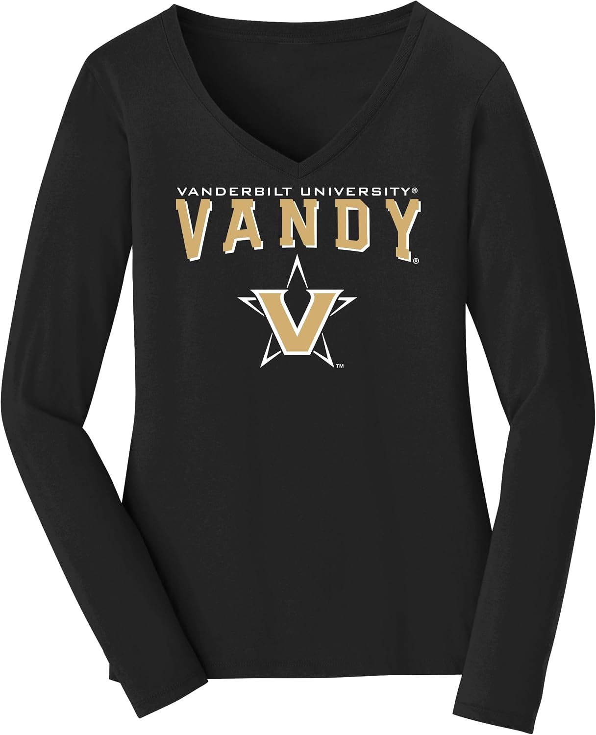 CornBorn Vanderbilt Commodores Womens Long Sleeve V-Neck Shirts | Choose Your Design