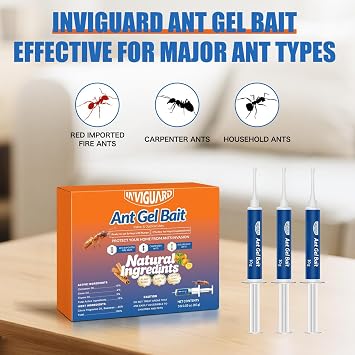 Ant Gel Bait, 3Tubes x 10g, Indoor and Outdoor Use