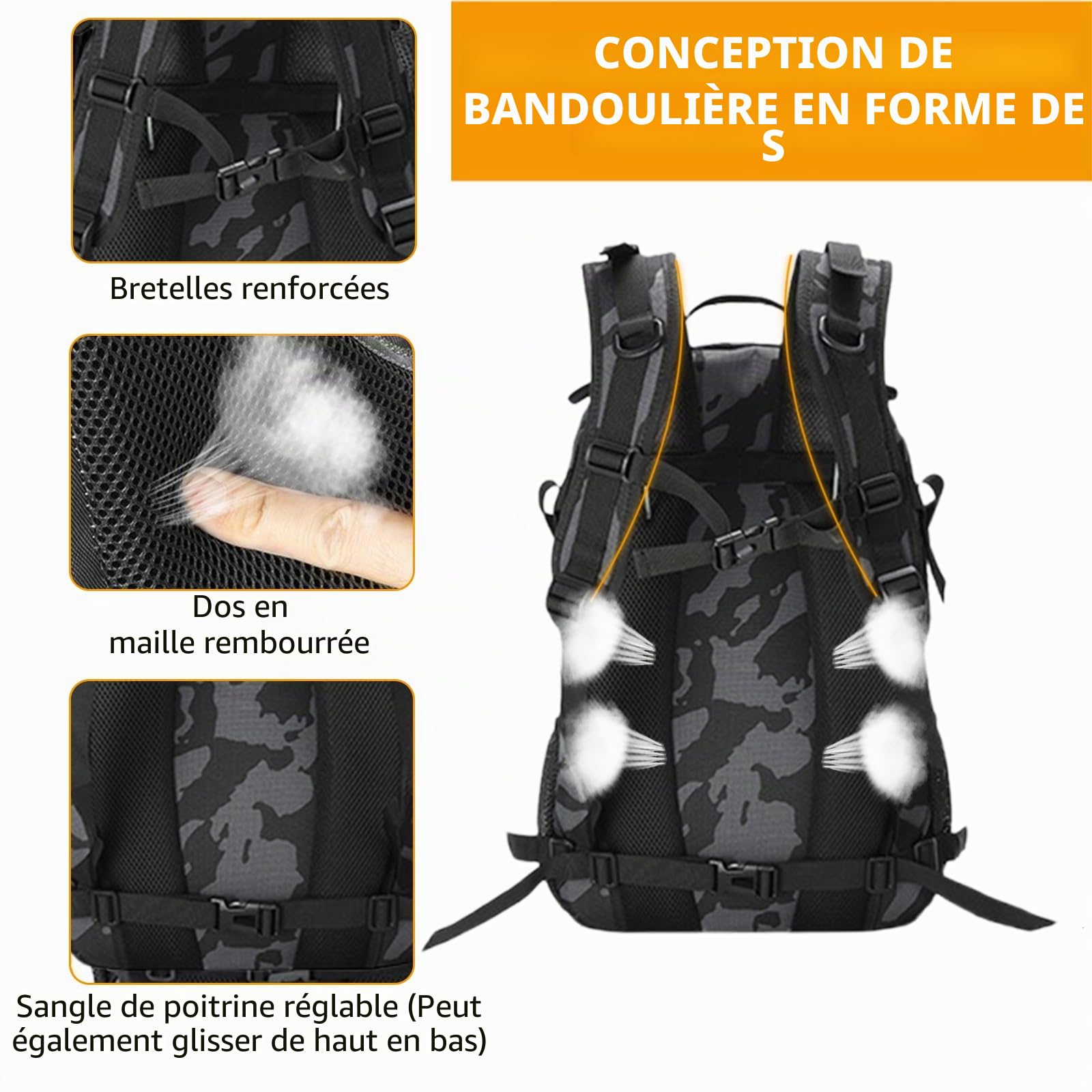 VIHARYEM 30L Military Tactical Backpacks Molle Army Assault Pack 3 Day Bug Out Bag Laptop Bag for Hiking Treeking Black Hunting Rucksack with 2 Flag Patches and Bottle Holder