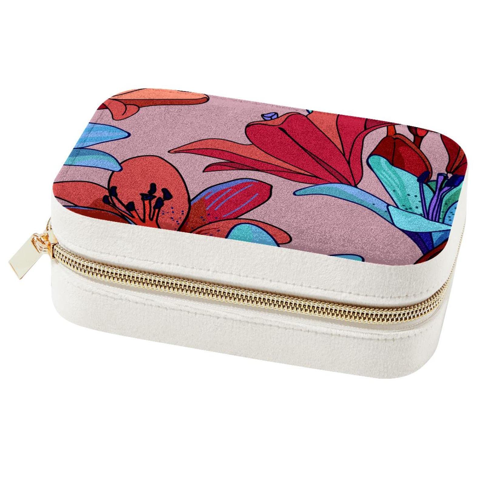 Boîte à bijoux portable au design lys artistique pour la préservation de vos bagues de valeur