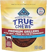 Vista 12 de Blue Buffalo True Chews Premium Grillers Golosinas Naturales para Perros, Pollo, Bolsa de 12 onzas