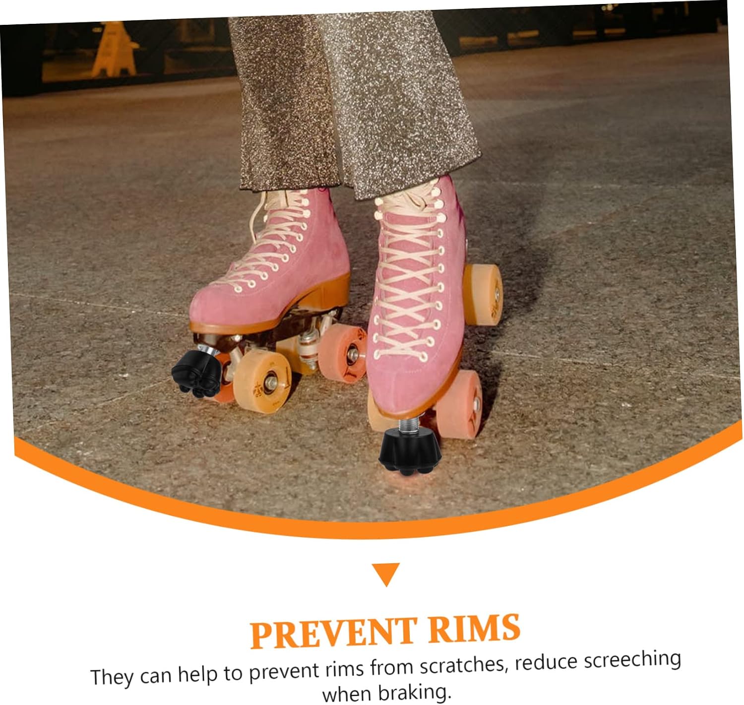 BESPORTBLE Skate Stoppers for Roller Skates Cat Claw Shape Brakes Double-Row Toe Stops Rubber Brakes No Noise Easy to Assemble