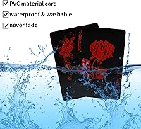 Vista 2 de Joyoldelf Black Playing Cards with Rose Pattern, 2pcs Deck of Cards, PVC Plastic & Waterproof Playing Cards, Cool Card Decks Suitable for Family or