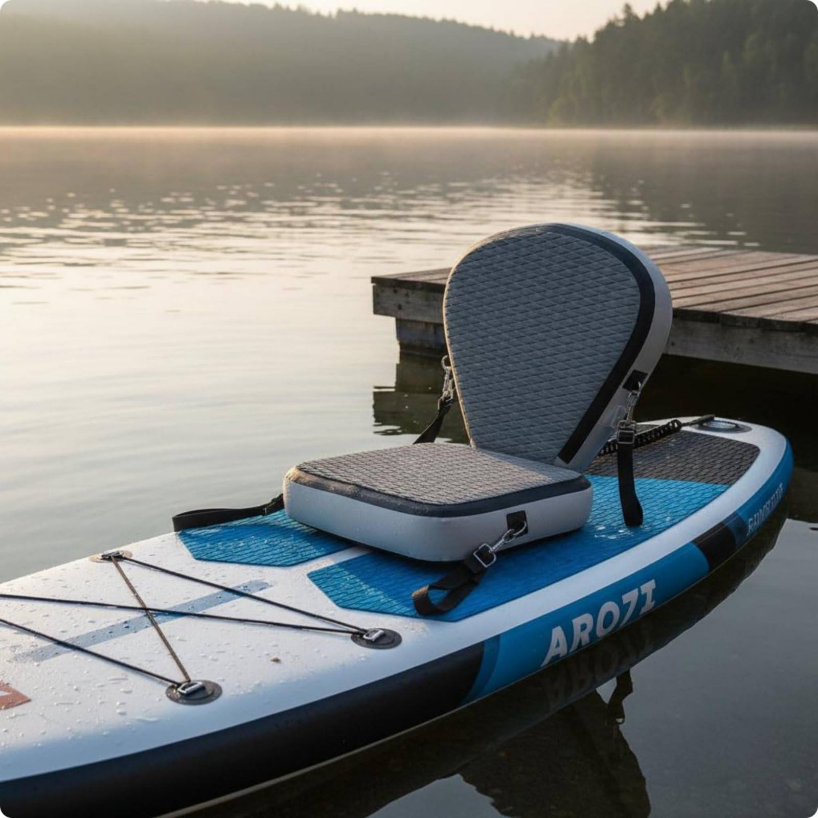Inflatable Boat Seat Aufblasbarer Sitz Sitz Kajaksitz Sitz mit Universellem Clip System Und Abnehmbarer Rückenstütze aus PVC EVA für Kajak Freizeit Langstrecken