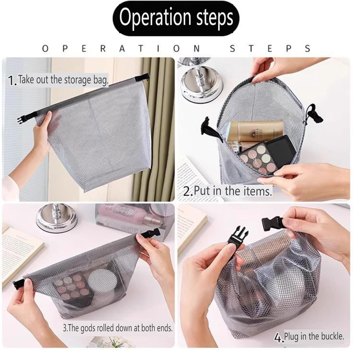 Waterproof Drawstring Storage Bag Lunch Bag- Large Capacity Roll-Top Organizer for Gym, Travel & Commute image 4