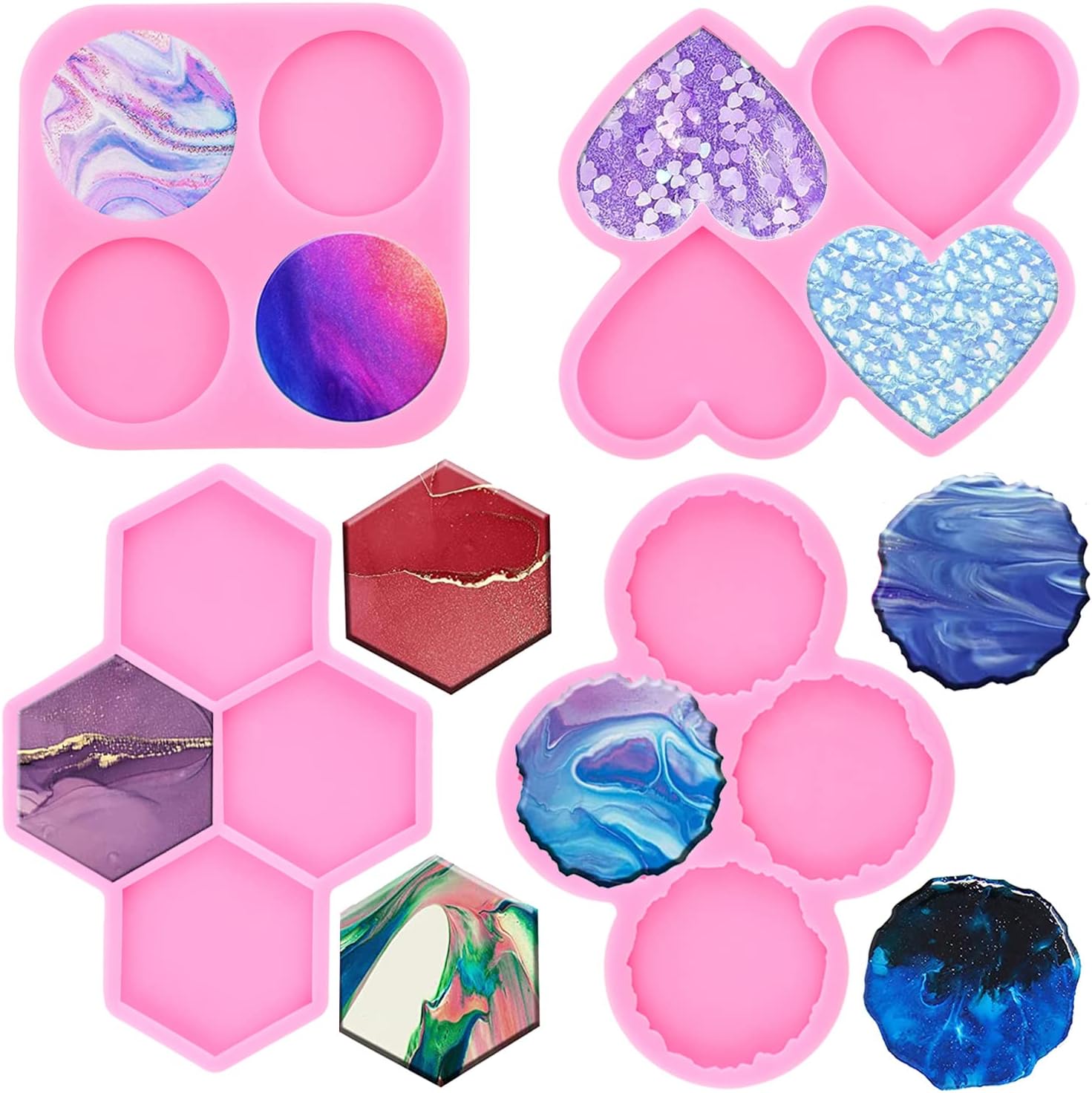 Phone Grip Resin Mold Silicone Molds Phone Socket Molds Set of 4