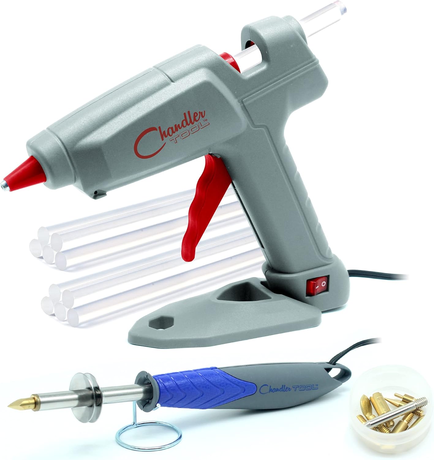 Standup Glue Gun + Wood Burner Value Bundle Arts, Crafts