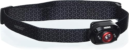 NEBO MYCRO - Linterna frontal LED ajustable recargable por USB, luz de punto brillante para campamento, senderismo, espeleología, pesca con correa