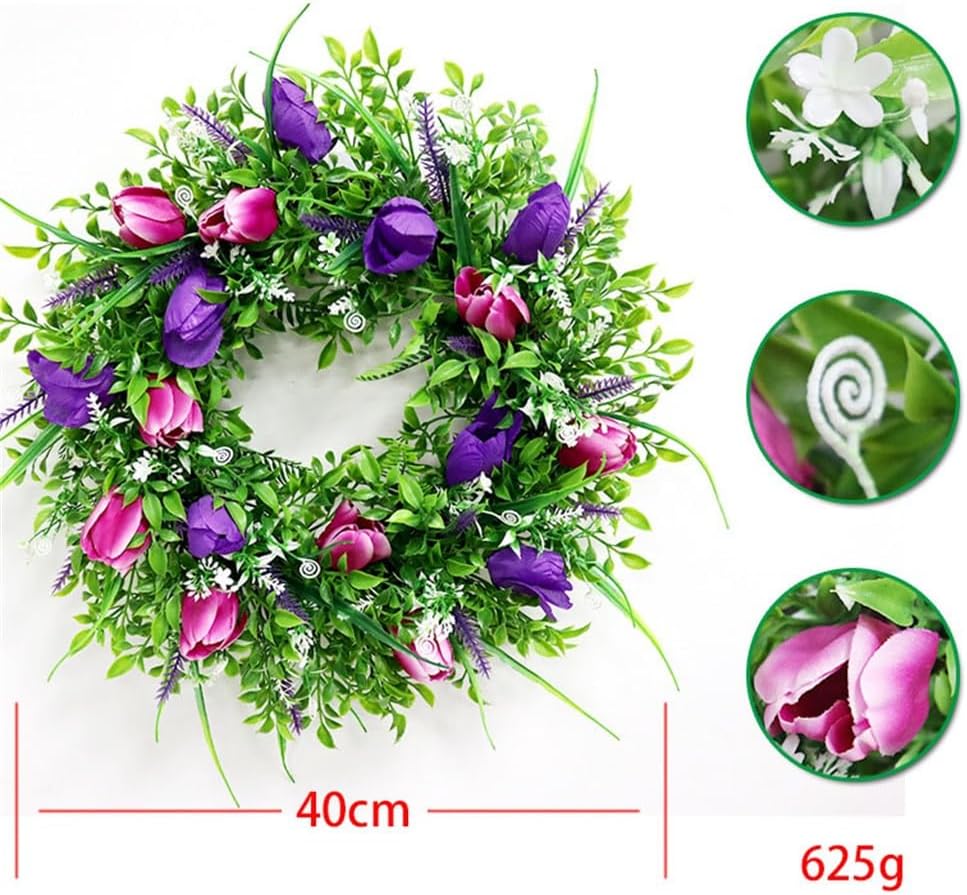 Spring Rosetsia Window Decoration Wreath Wedding Green Plants Fake Flower Vine