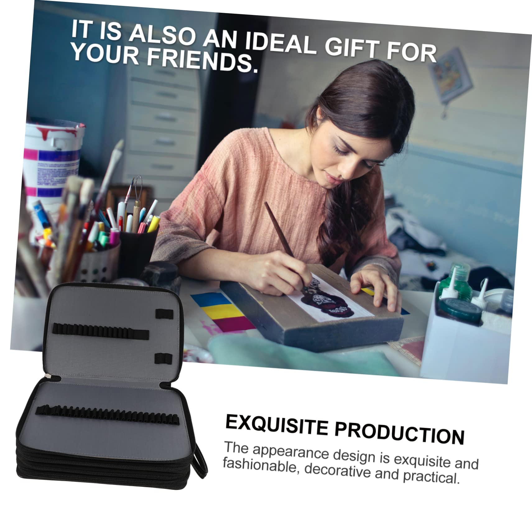 Borsa Porta Matite Artistica Multifunzione Con Design Scomparti Per Cancelleria e Strumenti Di Disegno Alta Capacità e Stile Elegante