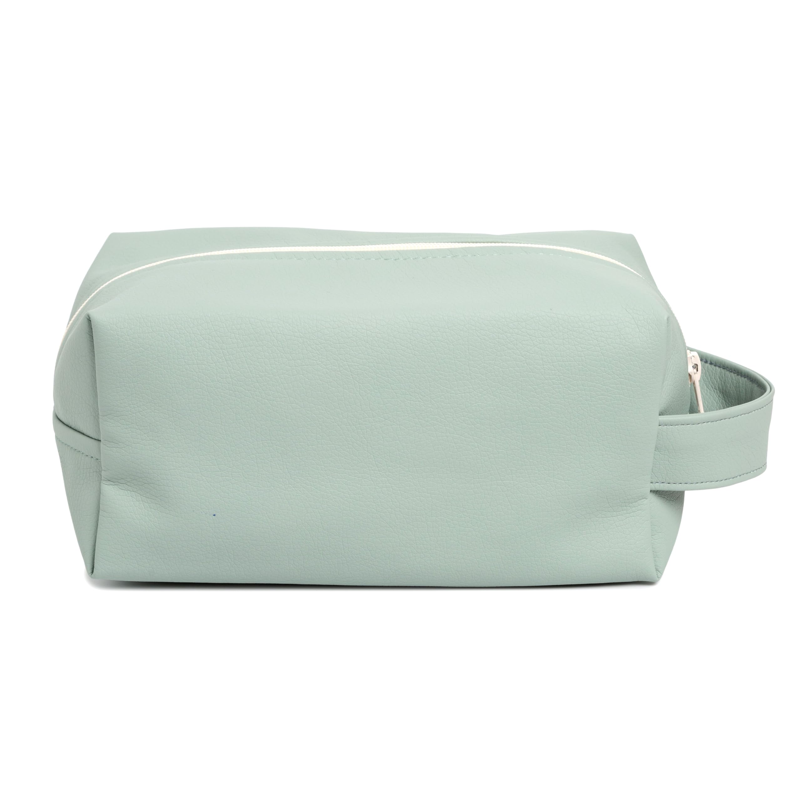 MIMUSELINA Trousse de toilette fabriquée à la main pour nouveau-né Plastifiée anti-grincement et imperméable pour transporter crèmes, serviettes, couches, Green Avenue