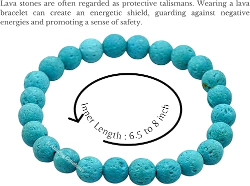 Miniatura 568 de Amazing Gemstone Pulsera de cristal para mujeres y hombres, pulsera de cristal curativo de protección, pulsera elástica con cuentas de piedras