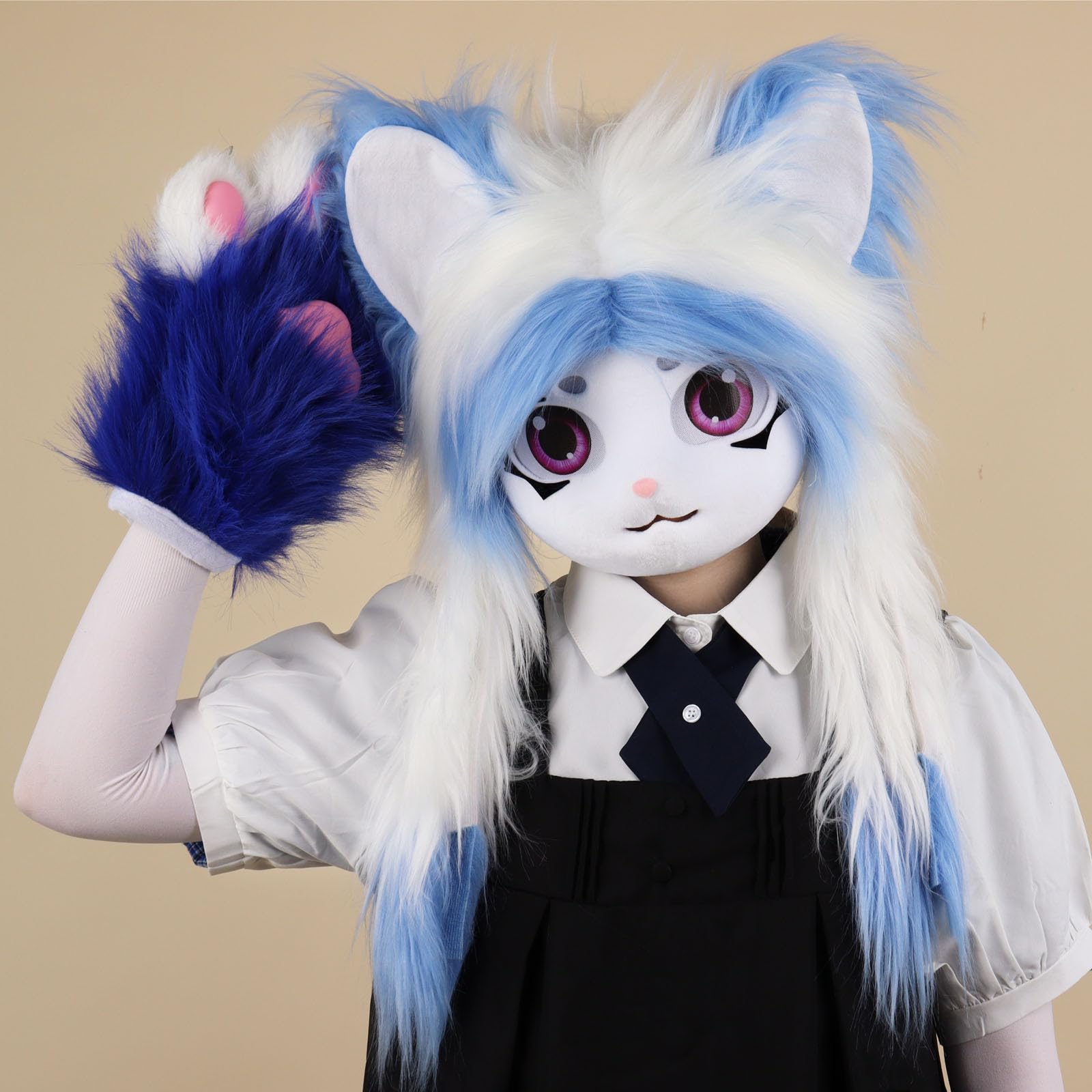 Equipo de cosplay para festivales peludos, cómodo gorro de animales, perfecto para juegos de rol y eventos de disfraces, barrio de cosplay suave