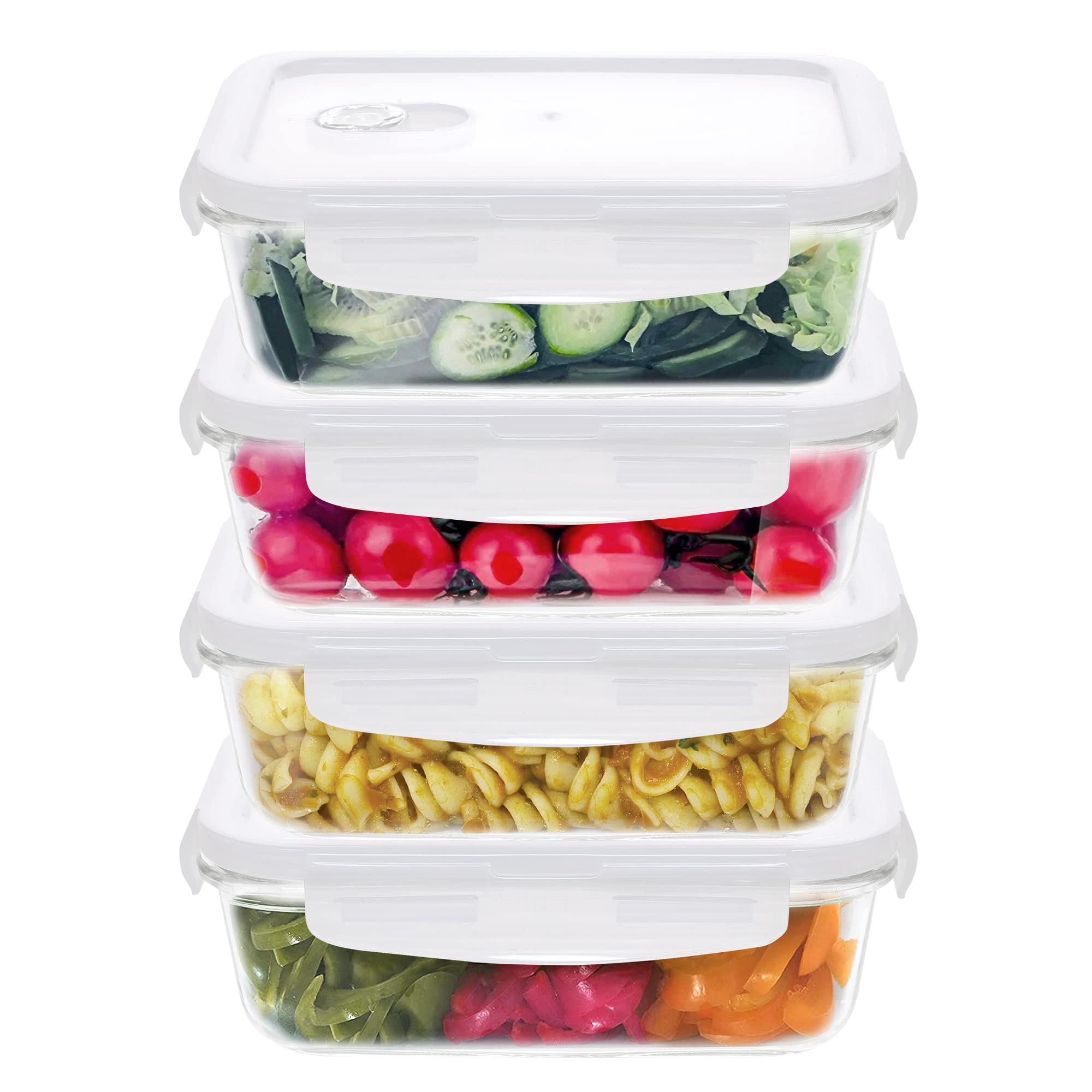 Glass Food Containers - Set of 4 -24 Glass Food Containers - Set of 4 -24