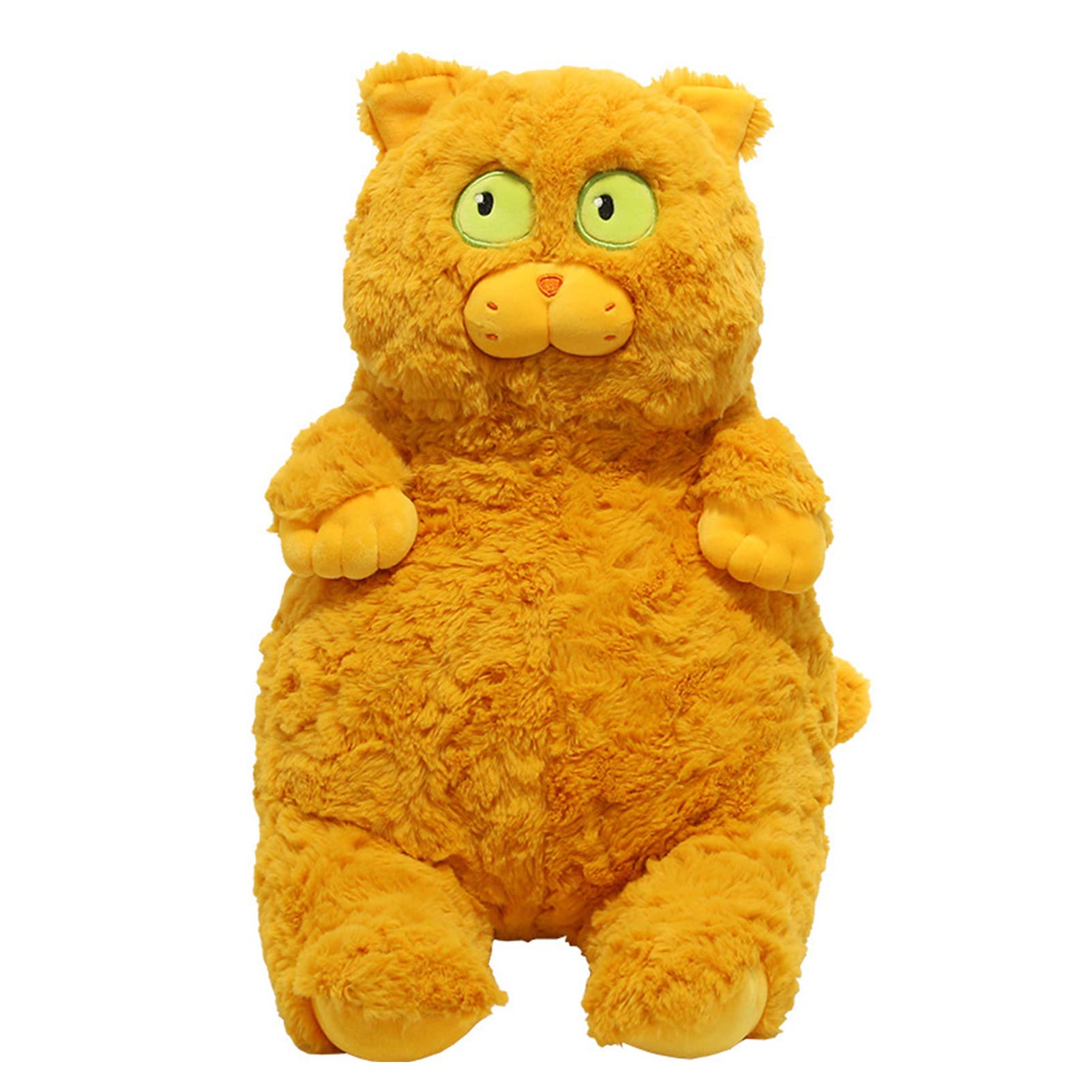lyrlody Juguete de Peluche para Gato, Almohada Corta de Felpa para Gato, 400g, Relleno Completo, Diseño de Mirada Fija, Juguete de Gatito de Peluche Suave para Cama, sofá, Siesta, Decoración del