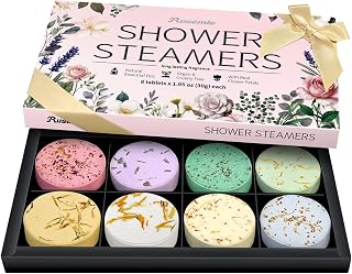 Shower Steamers Aromatherapy 8 Pcs - Birthday Christmas Gifts for Women Mom Stocking Stuffers for Adults Teens, Natural Essential Oil for Self Care Home Spa Relaxation Gifts for Her Wife