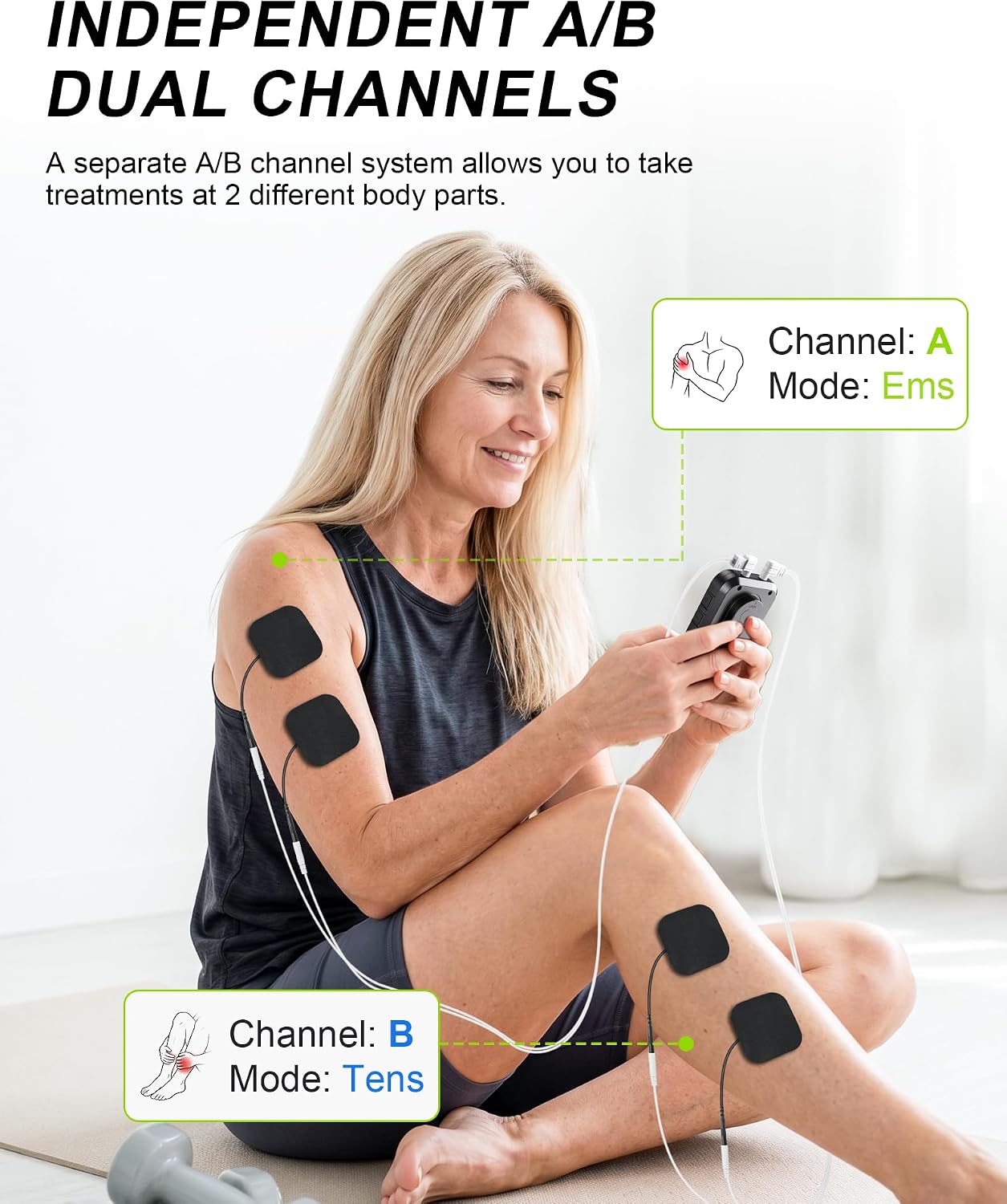 CESLIFF Dual Channel TENS Unit 3-in-1 Muscle Stimulator Machine with 36 Modes & 20 Levels for Shoulder, Back, Neck, Sciatica Pain Relief