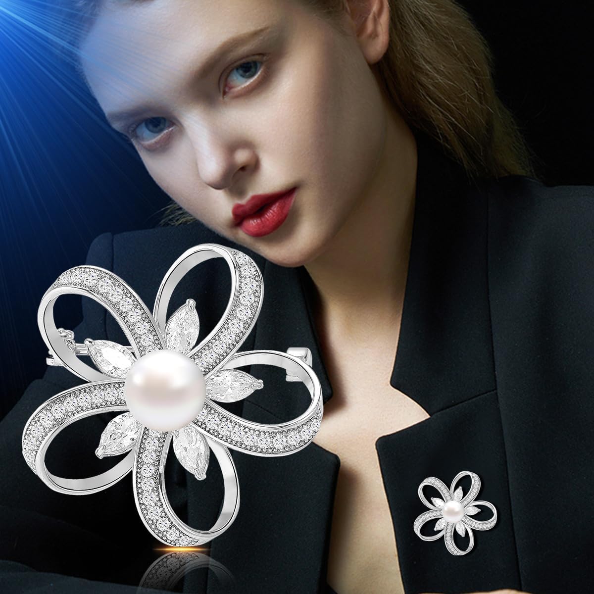 Pearl Brooch Broches Jewelry For Women Fashion Christmas Gifts Wife Mom Girlfriend, Anniversary Birthday Fine Jewelry Gifts for Her