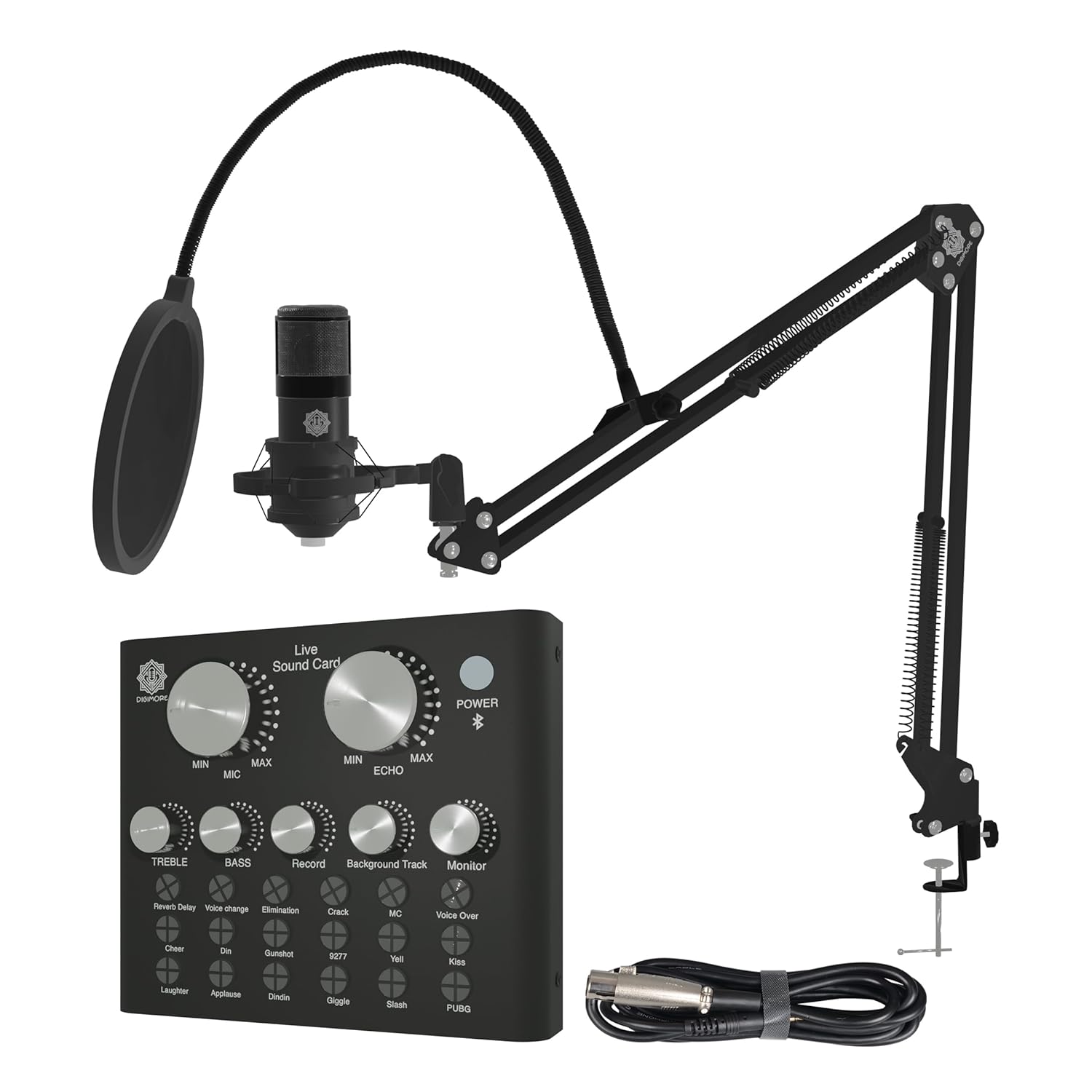 DIGIMORE D430 Condenser Microphone Kit Podcast Equipment Bundle with