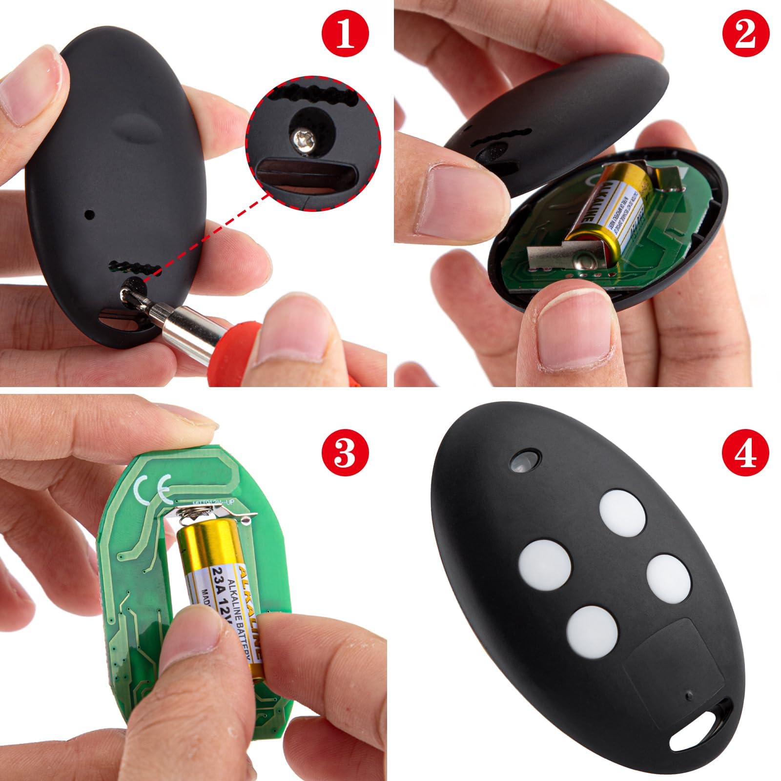 pepape telecomando porta garage per MITTO-4M, MITTO-2M, MITTO 2, MITTO 4, B RCB02, B RCB04, compatibile con 433.92MHz rolling code telecomando di ricambio