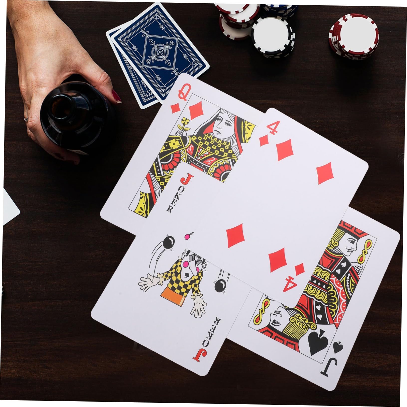 1set Carte Da Gioco Oversize Per Feste Carte Da Poker Giganti Per Giochi Di Società e Divertimento Familiare e Conservare