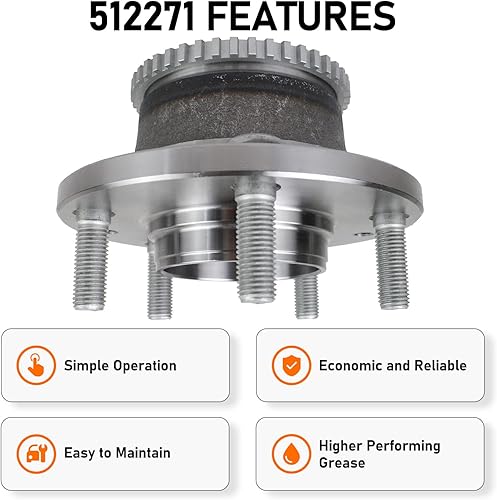 Miniatura 4 de MACEL 512271 Rodamiento de rueda trasera FWD y conjunto de cubo compatible con Ford Fusion 2006-2012, Lincoln MKZ 2007-2012, Zephyr 2006, Mazda 6