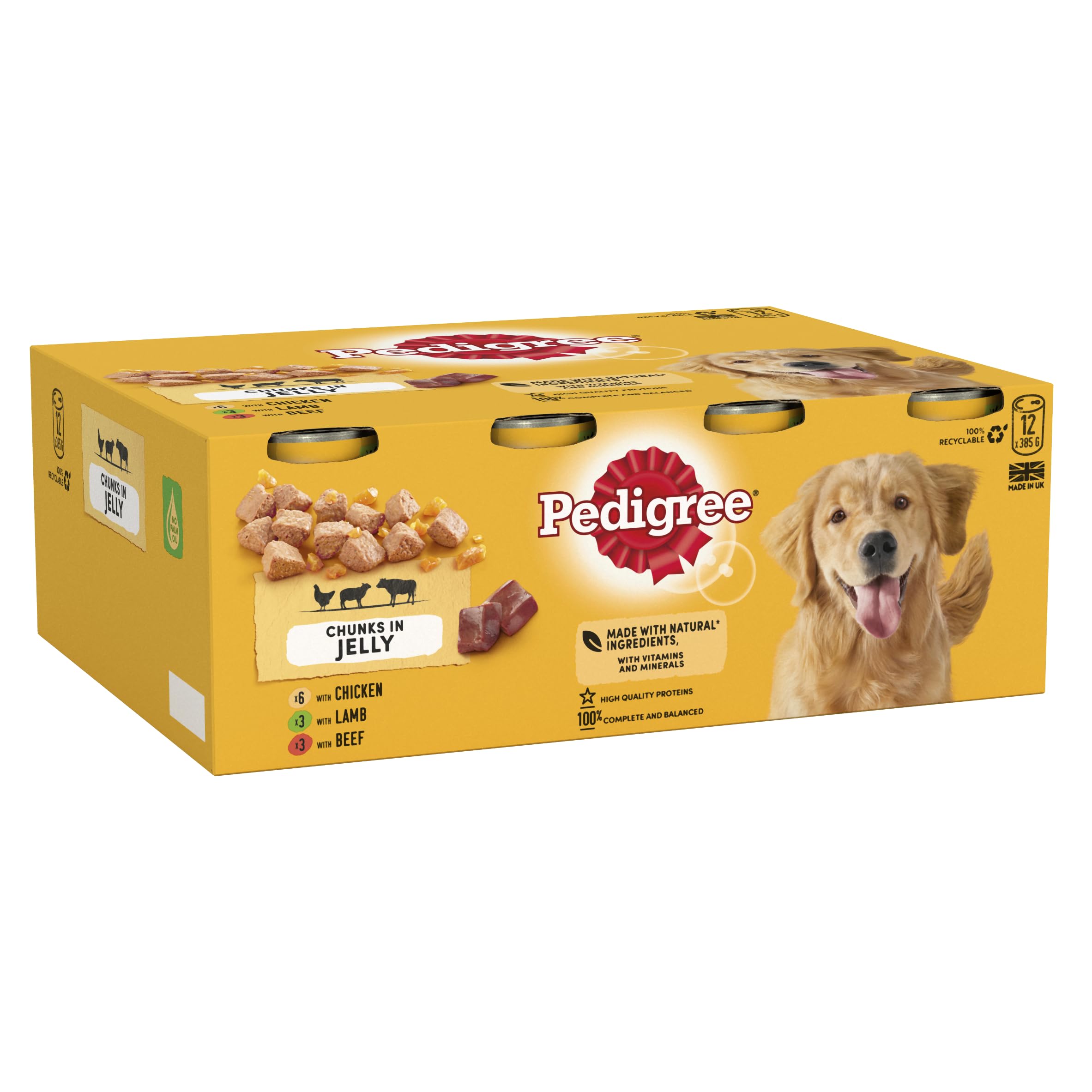 Pedigree Hundedosen gemischte Auswahl in Jelly Jumbo, 12 x 385 g