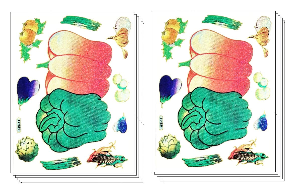 Umama Stickers 10 Sheets Cute Fruits and vegetables Funny Face Vinyl Label Decal Stickers Crafts Decoration Classroom School Teacher Reward Toys for Children and Adults