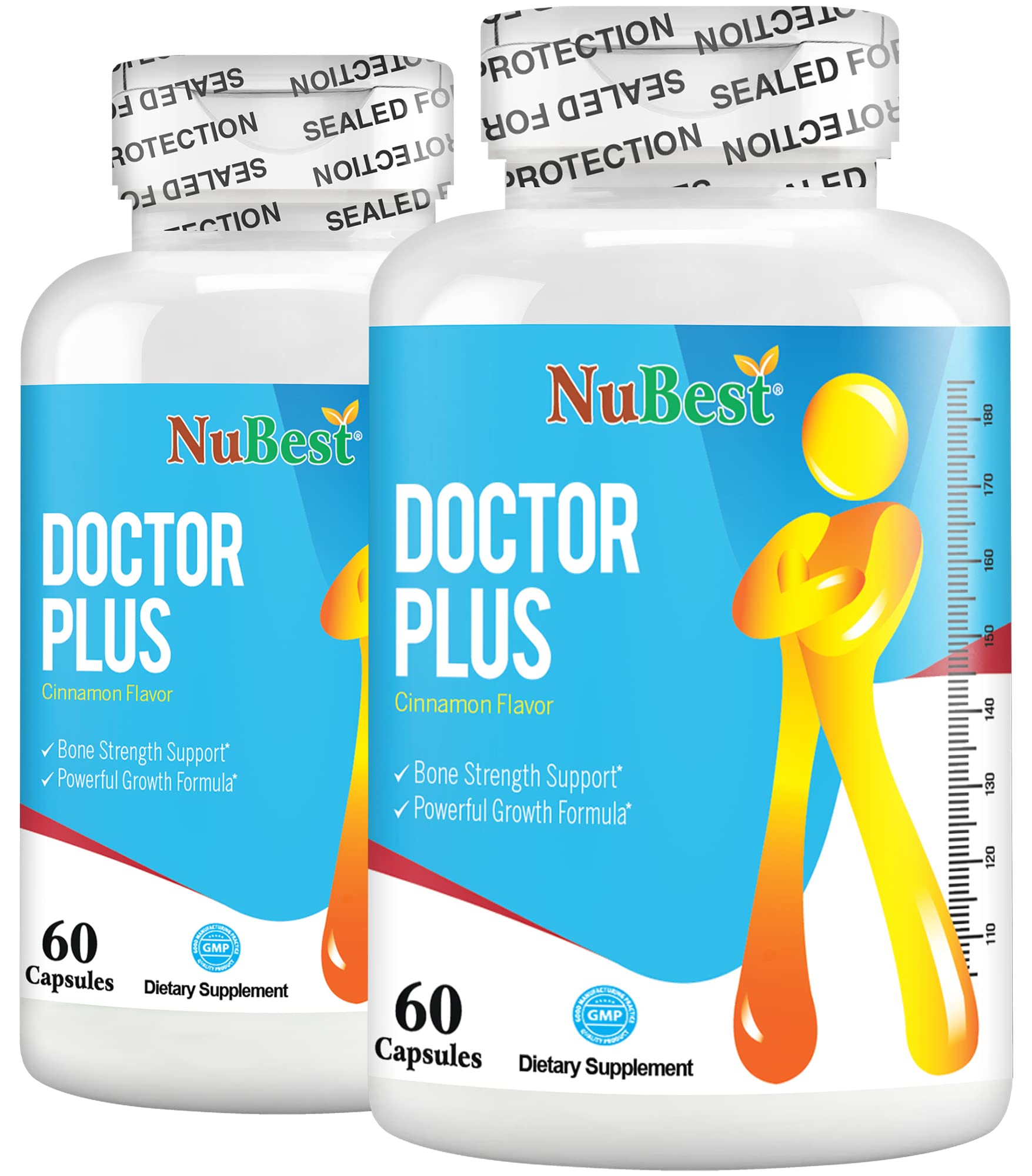 Doctor Plus - Powerful Growth Boost - Promotes Strong and Healthy Bones - Immunity Support - for Children (10+) and Teens - 120 Capsules (Pack of 2)