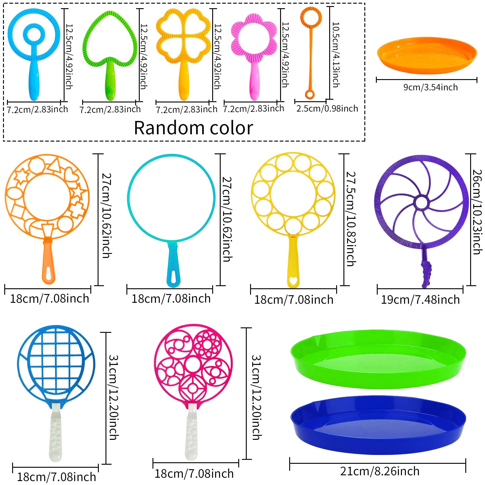 Lot De 14 Outils à Bulles – Bâtons Géants, Baguettes, Bols – PVC Résistant – Idéal Fêtes Et Extérieur – Dès 3 Ans