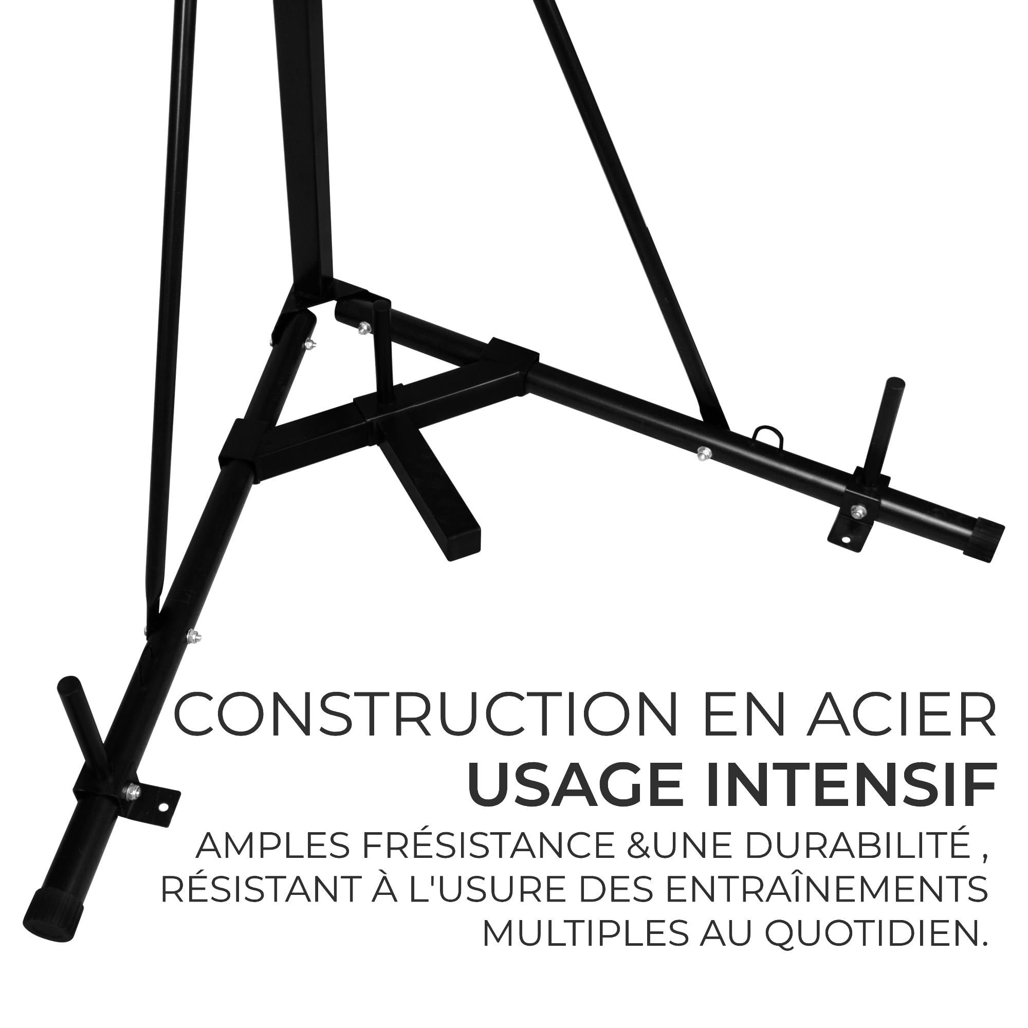 Support de Sac de Frappe Pliable en Acier - 68 kg de Charge - Hauteur Réglable 182-230 cm - Autoportant & Base Triangulaire - Boxe, Fitness, Arts Martiaux Boxing Porte Punching Bag