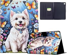 CASAFUNY Case for Samsung Galaxy Tab A9+/A9 Plus 11 Inch 2023 Protective Case Cover with Auto Sleep/Wake Tablet Case Samsung Galaxy Tab A9+ Plus SM-X210/X216/X218, White Dog