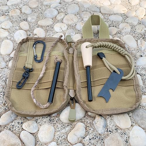 Miniatura 2 de Kit de supervivencia para iniciador de fuego, varilla de ferro más grande con cordón de golpeador de 3 pulgadas de largo, pedernal y acero, cordón