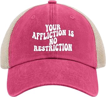 Your Affliction is No Restriction Distressed Baseball Hat for Men 90s Washed Denim Adjustable Baseball Caps