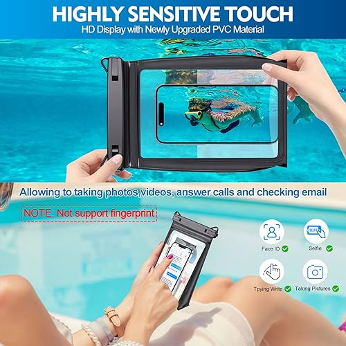 Miniatura 5 de Bolsa impermeable flotante grande para teléfono con tira de sellado, funda seca para teléfono celular para iPhone 15, 14, 13, 12 Pro Max, Galaxy