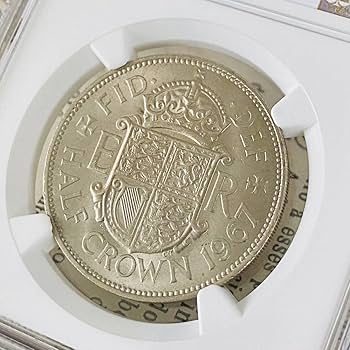 格安】 NGC最高鑑定1967 イギリス 1/2クラウン MS64 エリザベス女王