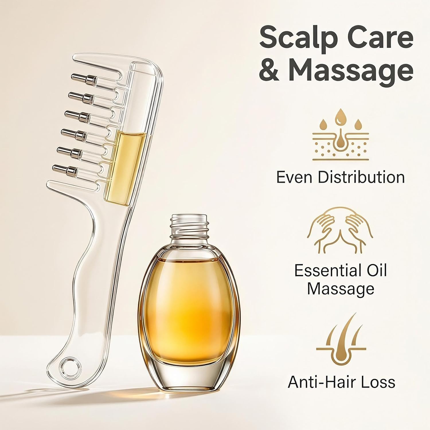 Hair Oil Applicator Bottle, Comfortable Precision Scalp Refillable Bottle
