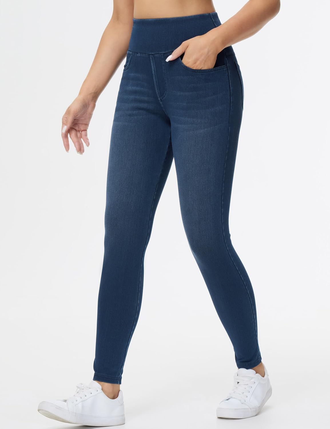 Origiwish Womens High Waisted Jeggings Stretchy Skinny Jeans Pull On Tummy Control Leggings with Pockets - Image 2