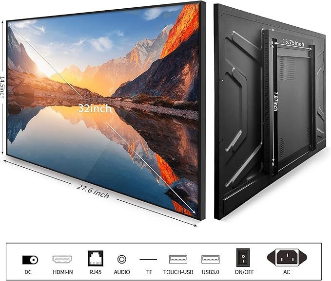 Monitor Táctil Industrial 32" FHD IPS miniatura 8