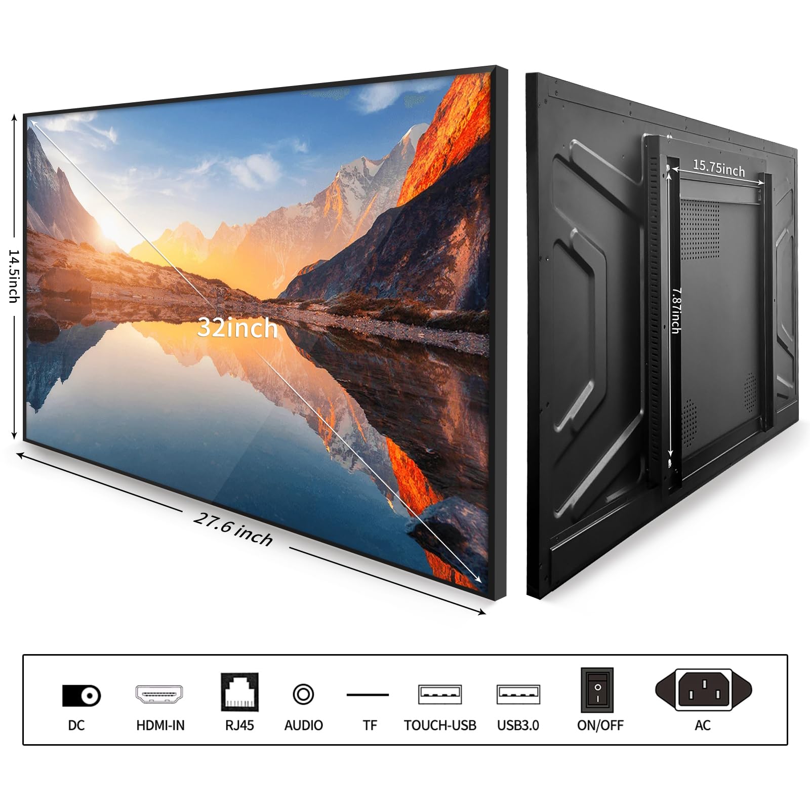 Chi-na Premier Powerhouse fabryka OEM 32 cal antyrefleksyjne 500 Nits pojemnościowy ekran dotykowy monitor odwrotnego sterowania, przenośny, smart board, lustro wyświetlacza