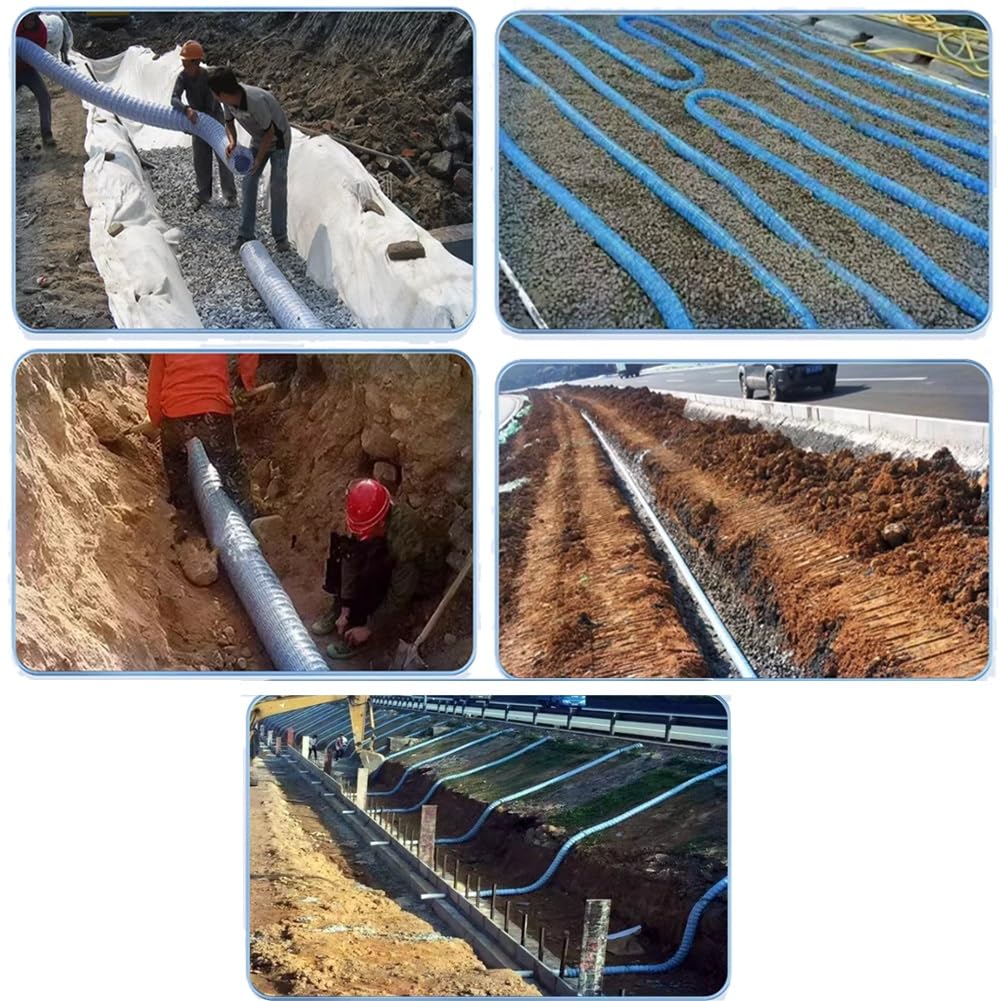 Tuyau de drainage d'infiltration souple en tissu avec fil d'acier pour cour, trottoir, jardin, pelouse, patio