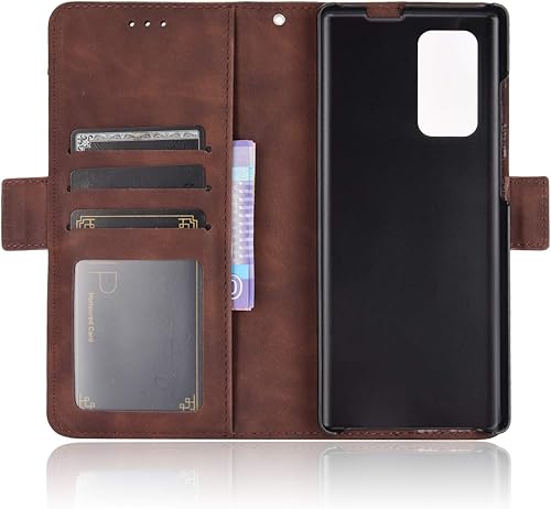 Miniatura 3 de Funda para LG Wing 5G Funda para LG LMF100TMK Wing 5G  LMF100VM1 LMF100EMW LMF100VMY LMF100N, funda con tapa de piel sintética, color marrón