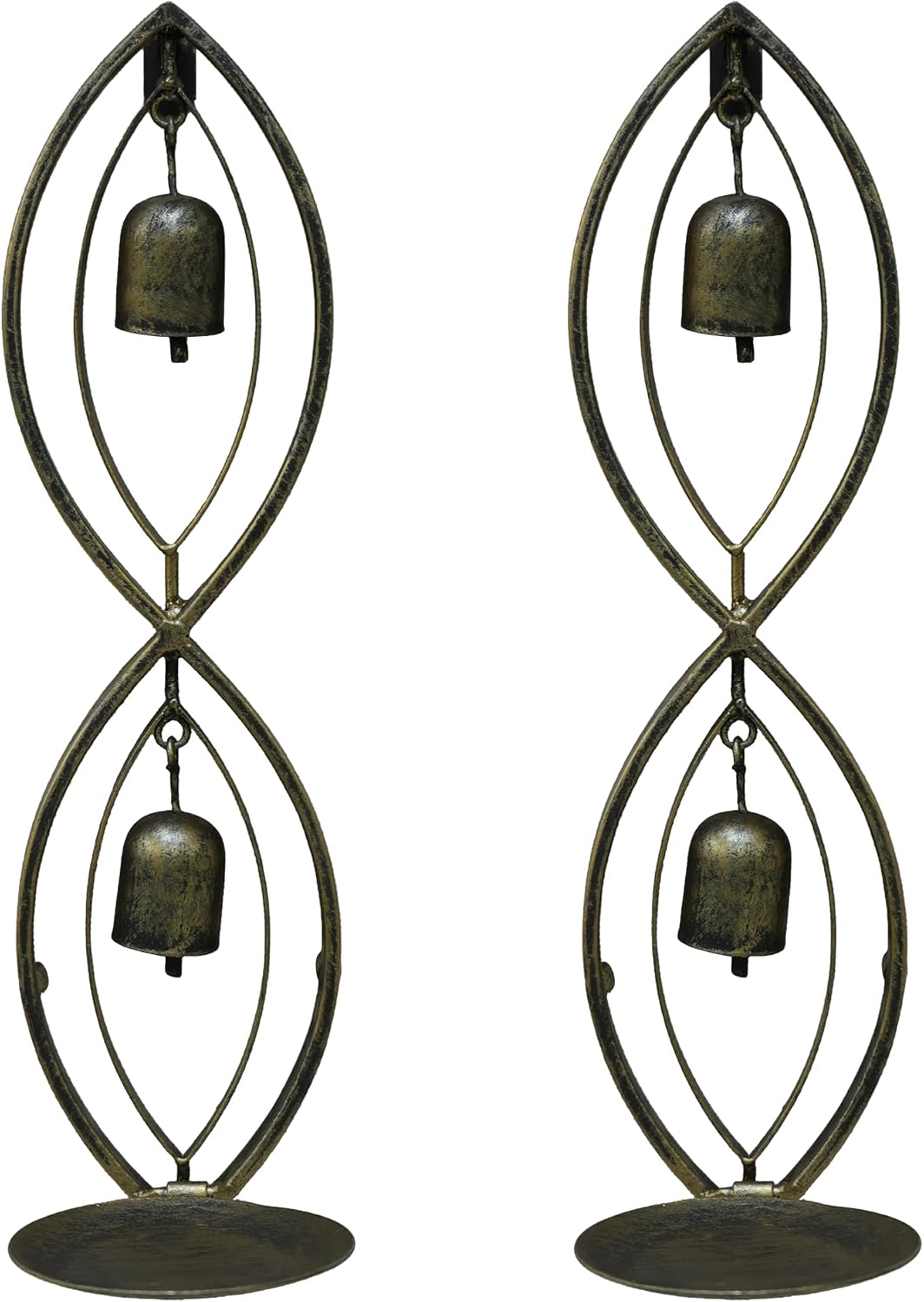Metal Wall Candle Sconce, Geometric Infinity Design Wall Mounted Candle Holder, Modern Minimalist Wall Decor for Taper Candles, Farmhouse & Boho Home，Living Room, Entryway, Bedroom (Antique Gold)