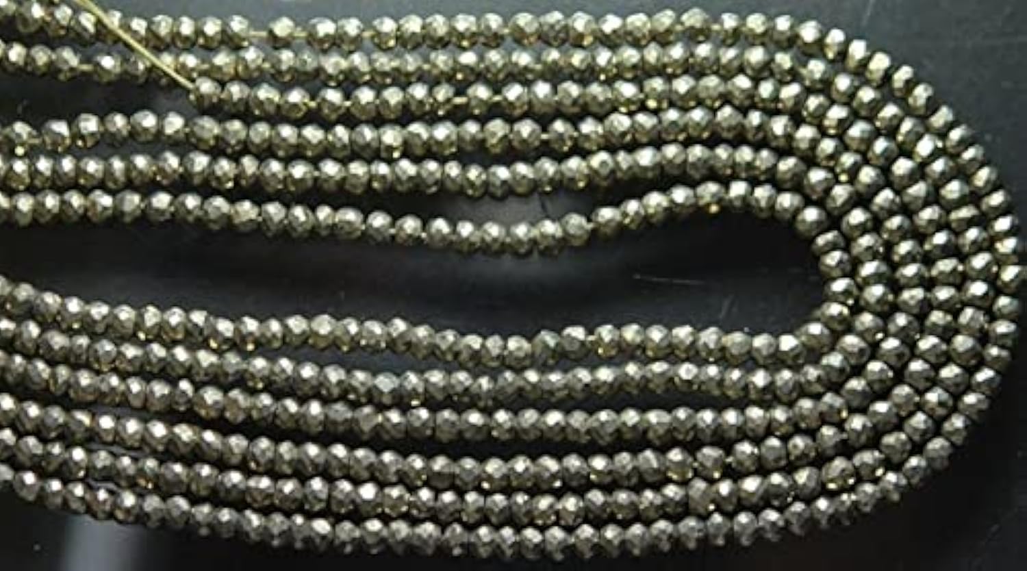 Pyrite Faceted Rondelles 2mm en pierres fines polies pour joaillerie artisanale